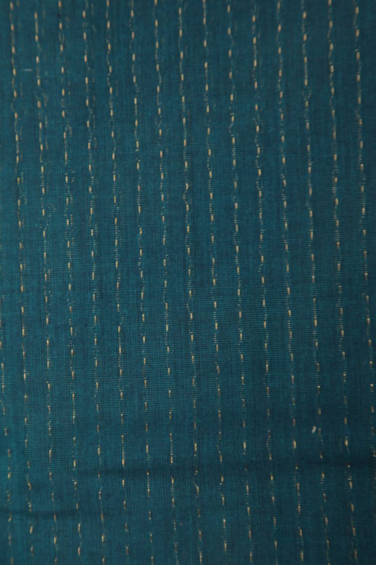 Cerulean Blue Kanchi Cotton Sarees with Without Zari Zari Paisley (mango Design) view 3