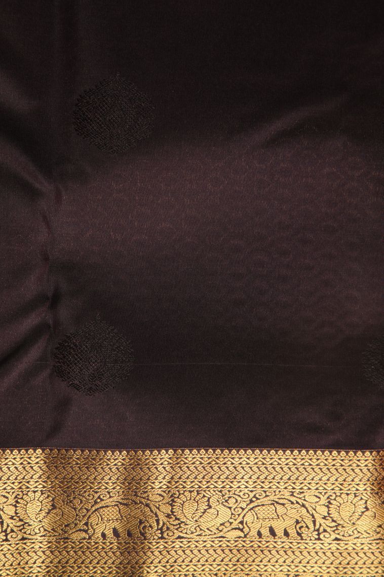 Clay Orange Soft Silk Saree with Gold Zari Thilagam Puttas view 3