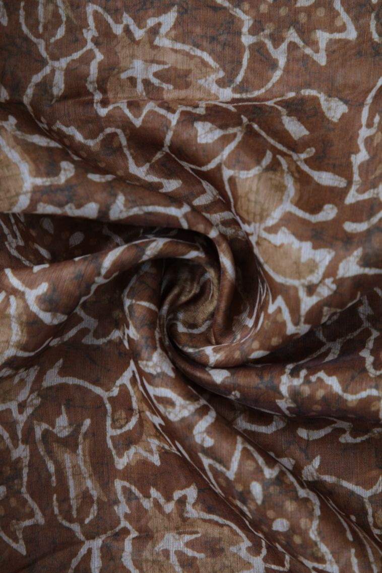 Peanut Brown Fancy Saree with Without Zari Zari Floral Patterns view 4