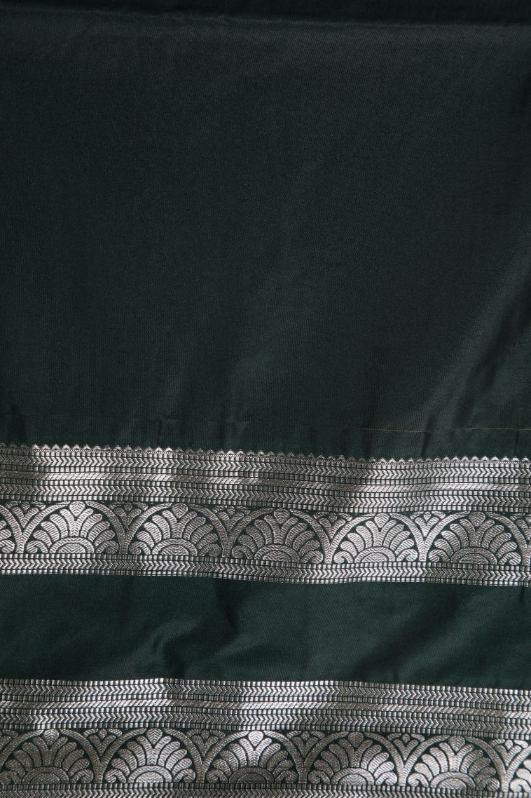 Parmesean Yellow Soft Silk Saree with Silver Zari Geometric Shapes view 3