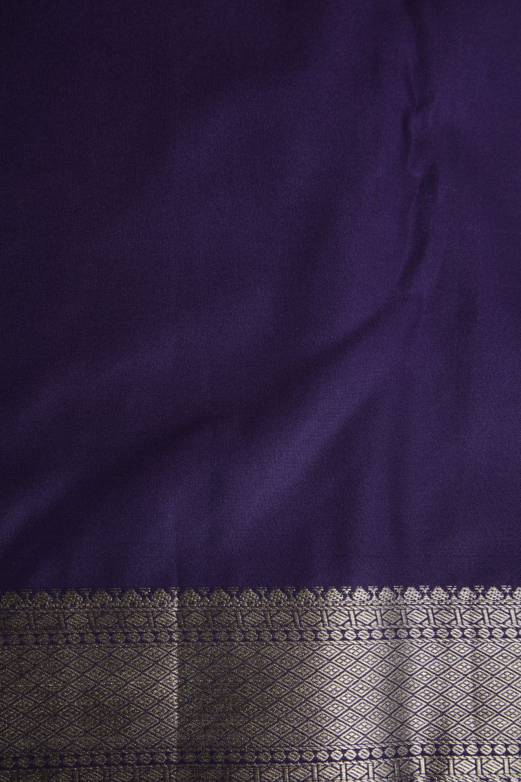 Grape Purple Apoorva Silk Sarees with Gold Zari Animal And Bird Motifs view 3