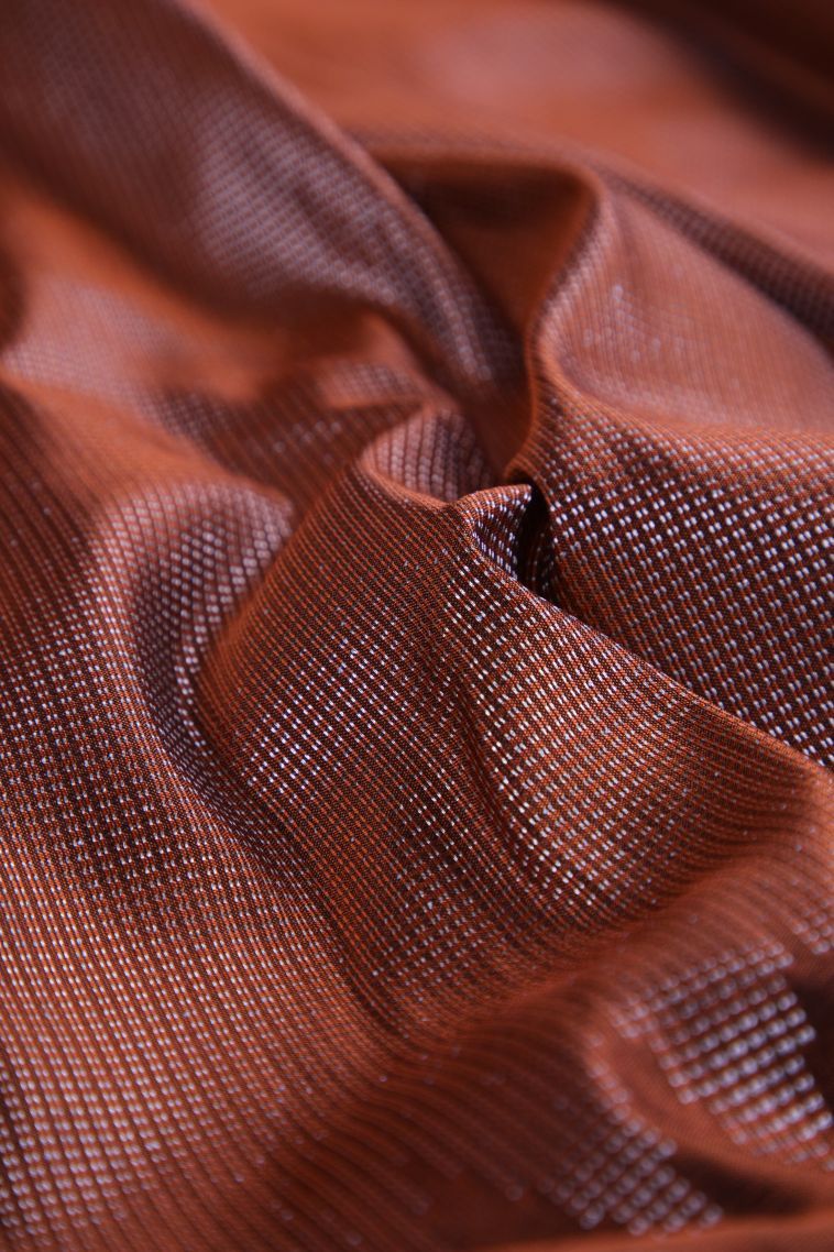 Brunette Brown Soft Silk Sarees with Gold Zari Vaira Oosi view 4