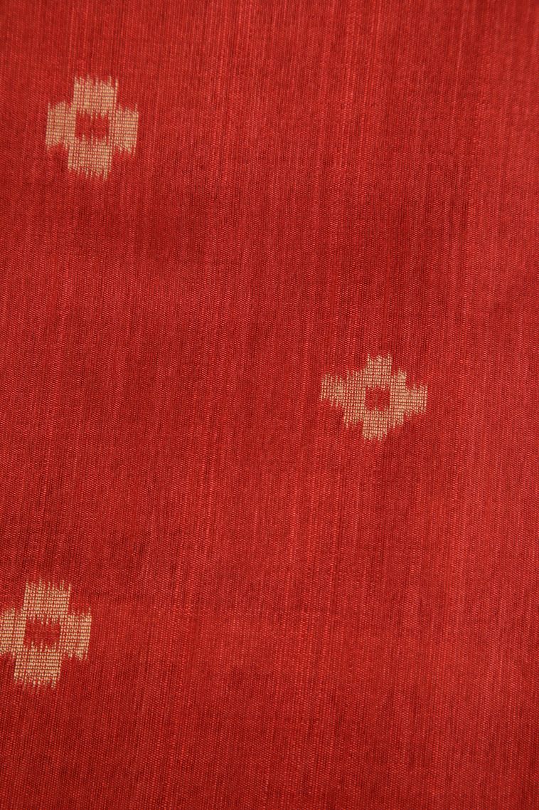 Cobalt Blue Semi Tussar Silk with Gold Zari Buttis (small Dots Or Motifs) view 3