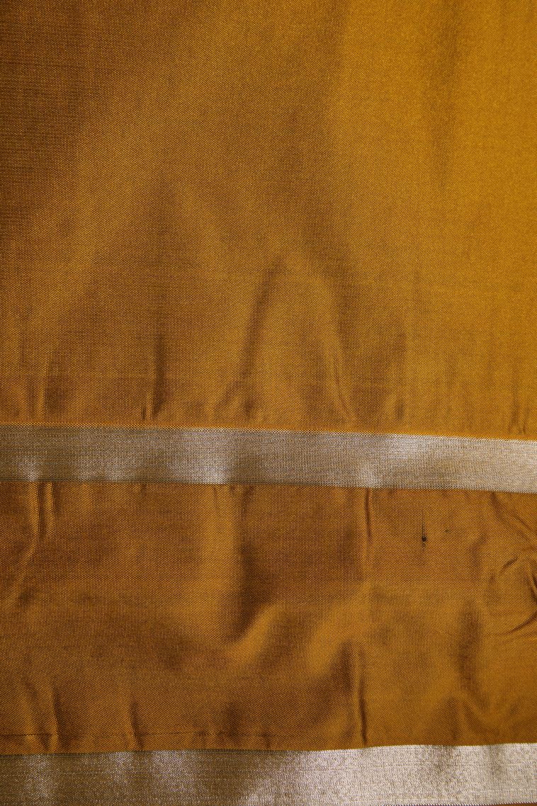 Lipstick Red Soft Silk Saree with Silver Zari Floral Puttas view 3