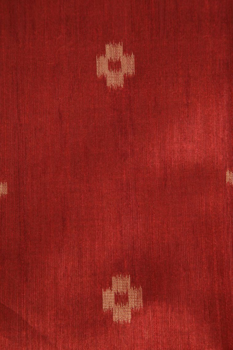 Onyx Black Semi Tussar Silk with Gold Zari Buttis (small Dots Or Motifs) view 3