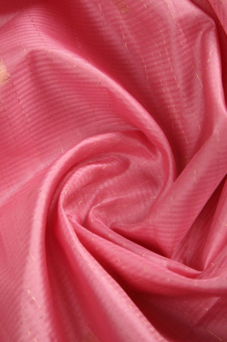 Ballet Pink Soft Silk Saree with Gold Zari Buttis (small Dots Or Motifs) view 4