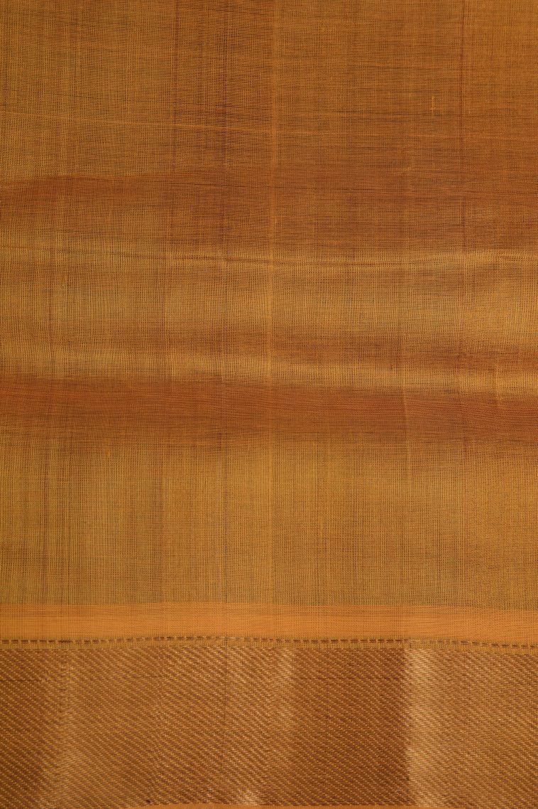 Pine Green Silk Cotton with Gold Zari Plain view 3