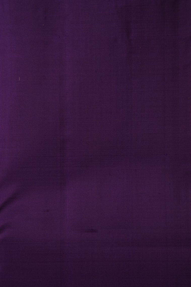 Cobalt Blue Kanchipuram Silk Sarees with Gold Zari Plain view 3