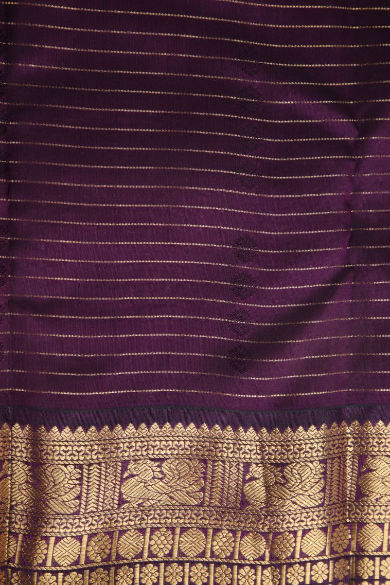 Alabaster White Soft Silk Saree with Gold Zari Checks And Puttas view 3