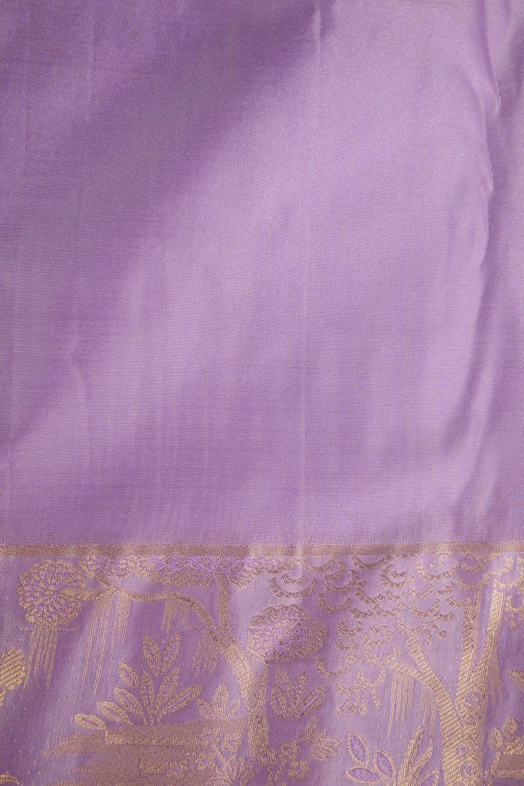 Basil Green Apoorva Silk Sarees with Gold Zari Floral Patterns view 3