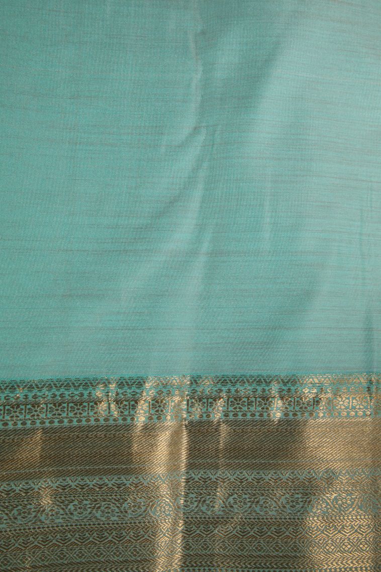 Pecan Brown Apoorva Silk Sarees with Gold Zari Floral Patterns view 3
