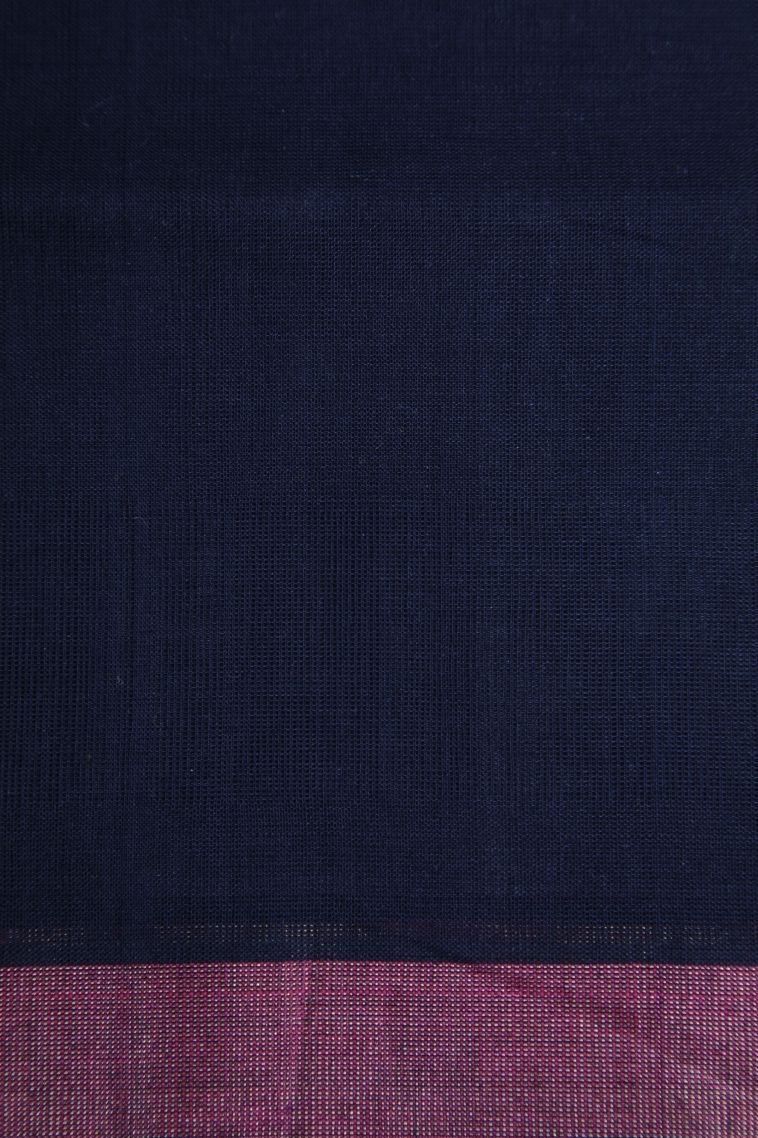 Gray Black Pure Handloom Kovai Cotton with Without Zari Zari Peacock Motifs view 3