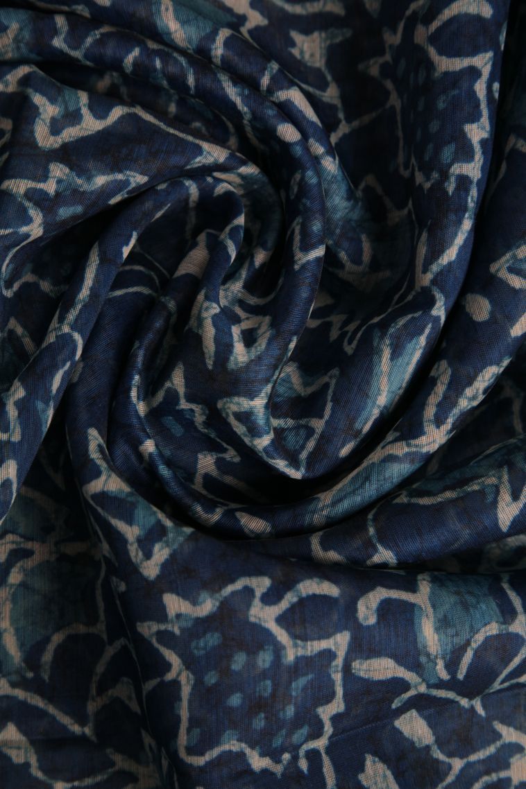 Aegean Blue Fancy Saree with Without Zari Zari Floral Patterns view 4