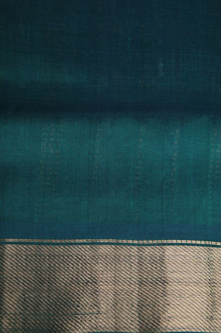 Rose  Red Silk Cotton with Gold Zari Plain view 3