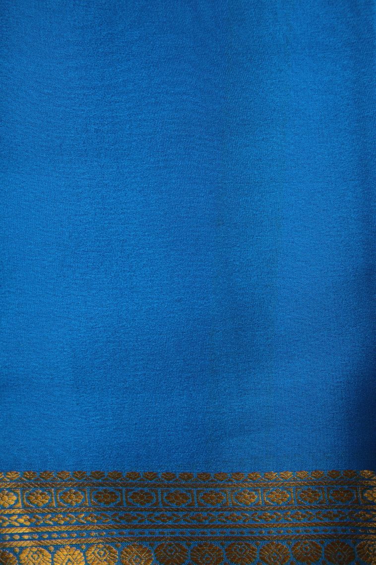 Viola Purple Mysore Silk with Gold Zari Plain view 3