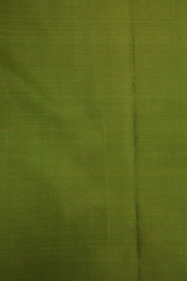 Pear Green Soft Silk Saree with Gold Zari Checks view 3