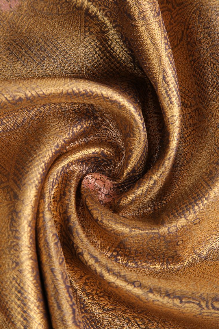 Oscar Gold Apoorva Silk Sarees with Gold Zari Floral Patterns view 4