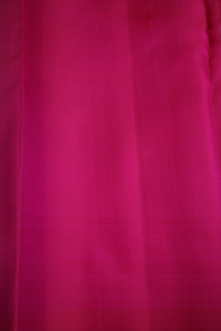 Magenta  Pink Soft Silk Saree with Silver Zari Stripes view 3