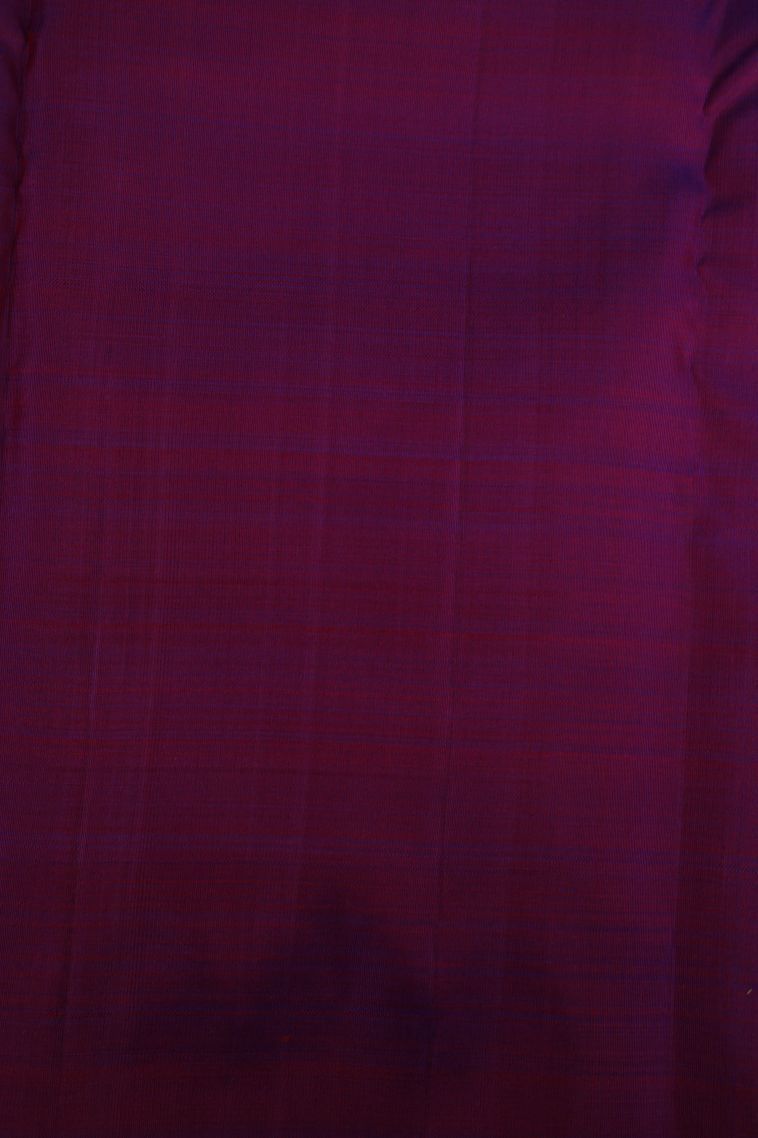 Magenta Purple Kanchipuram Silk Sarees with Gold Zari Buttis (small Dots Or Motifs) view 3