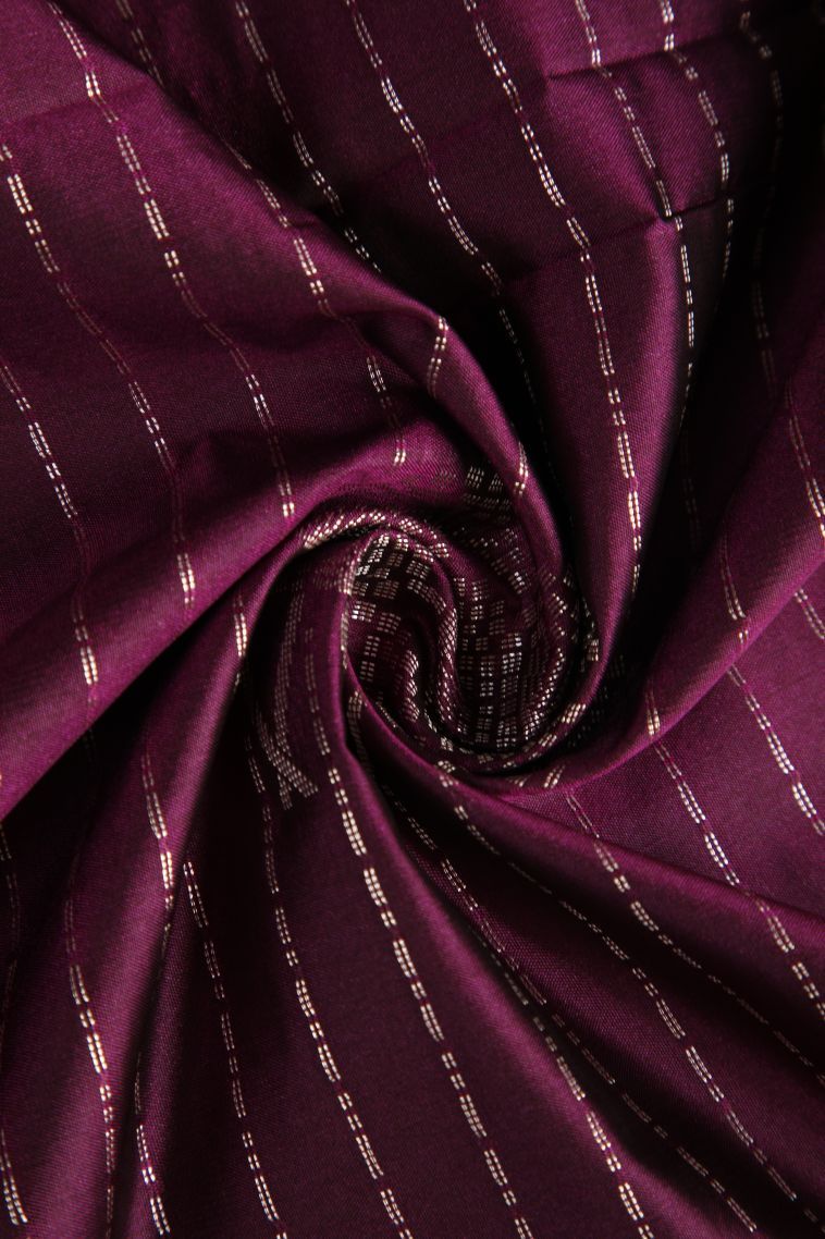 Jam Purple Soft Silk Saree with Silver Zari Floral Puttas view 4