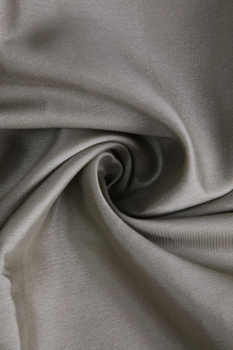 Gray Black Mysore Silk with Gold Zari Plain view 4