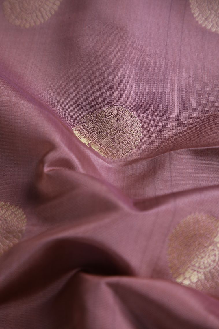 Blush Red Soft Silk Saree with Gold Zari Ganda Berunda view 4