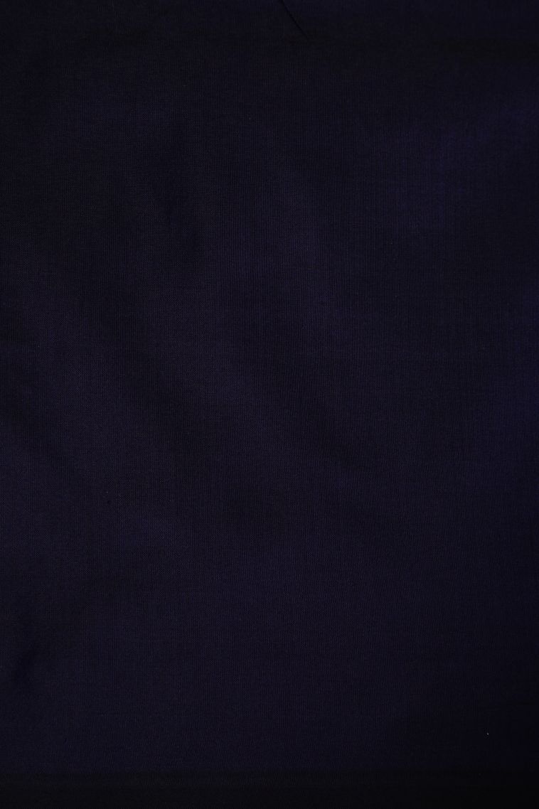 Navy Blue Banaras Silk Saree with Gold And Silver Zari Floral Patterns view 3