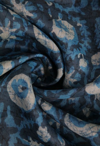 Cerulean Blue Fancy Saree with Without Zari Zari Floral Patterns