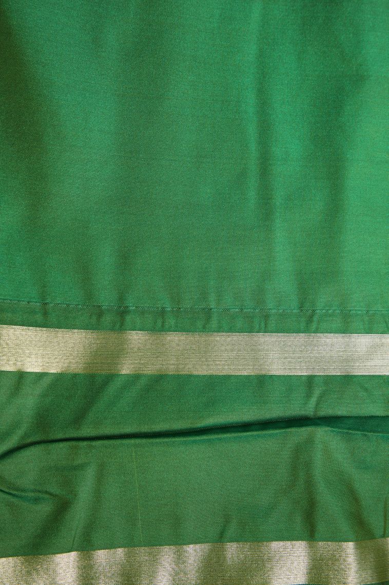 Lemon Yellow Visiri Madippu Silk Sarees with Silver Zari Floral Puttas view 3