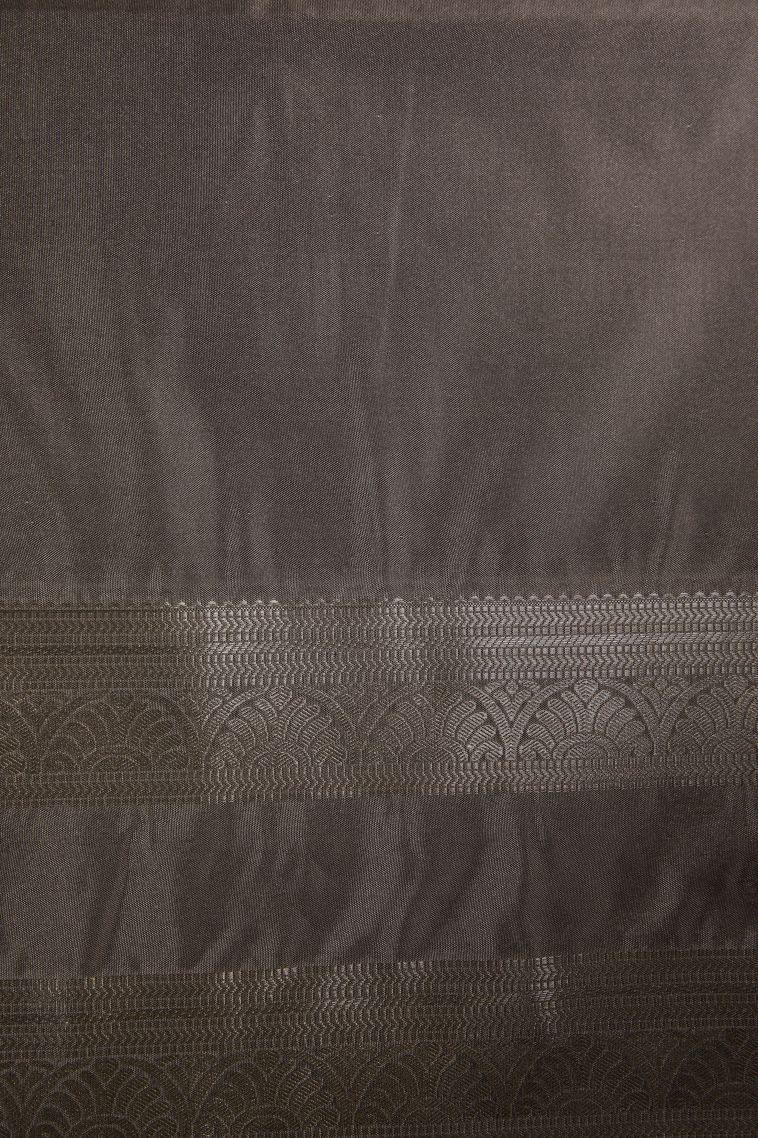 Bosenberry Purple Soft Silk Saree with Silver Zari Geometric Shapes view 3