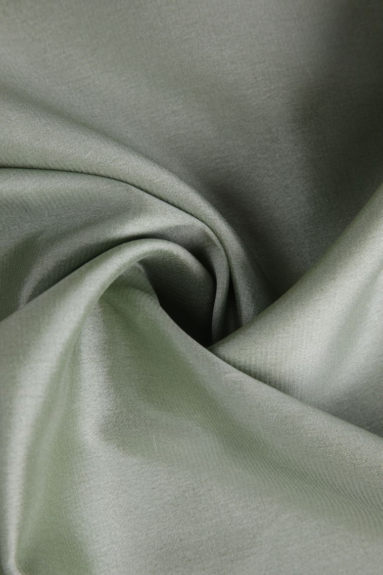 Sage Green Mysore Silk with Gold Zari Plain view 4