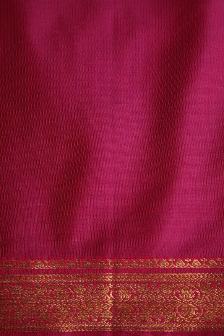 Lemonade Pink Apoorva Silk Sarees with Gold Zari Floral Patterns view 3