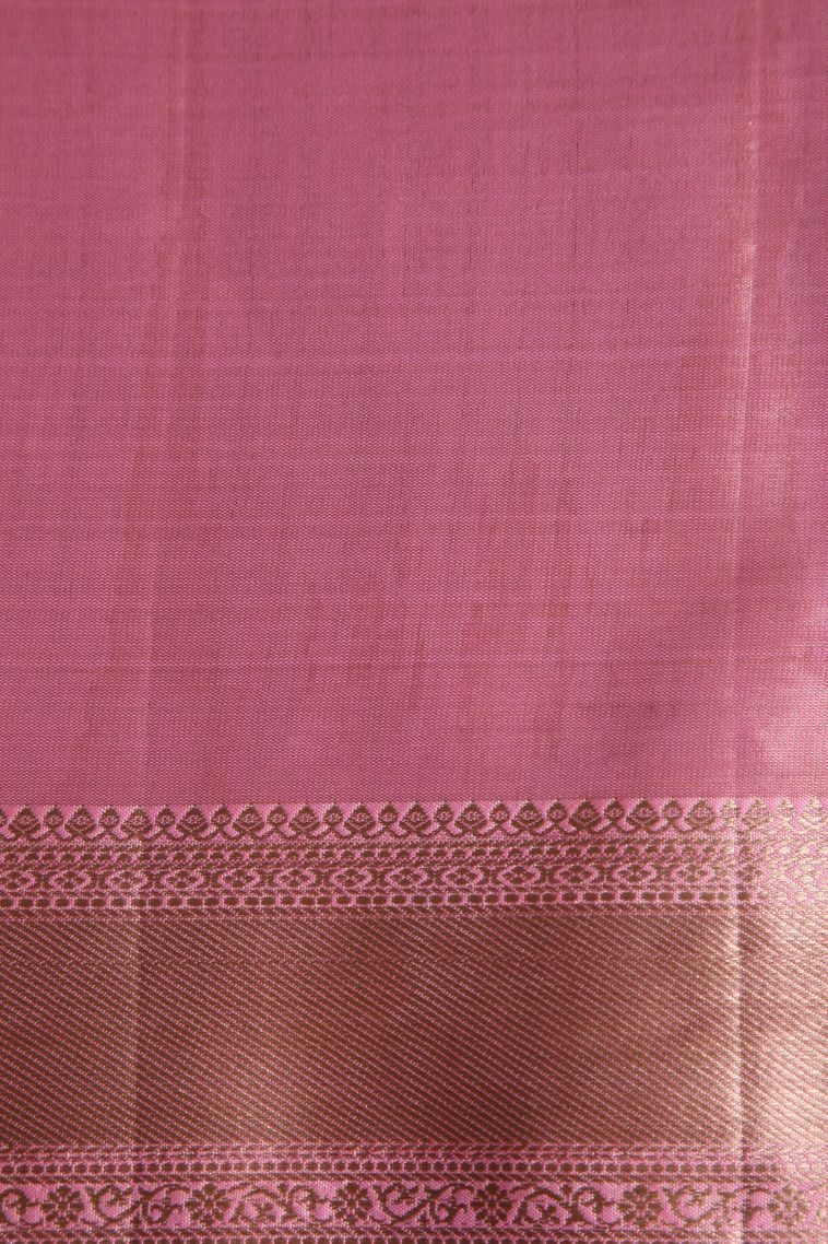 Ballet Pink Tissue Silk Sarees with Gold Zari Animal And Bird Motifs view 3