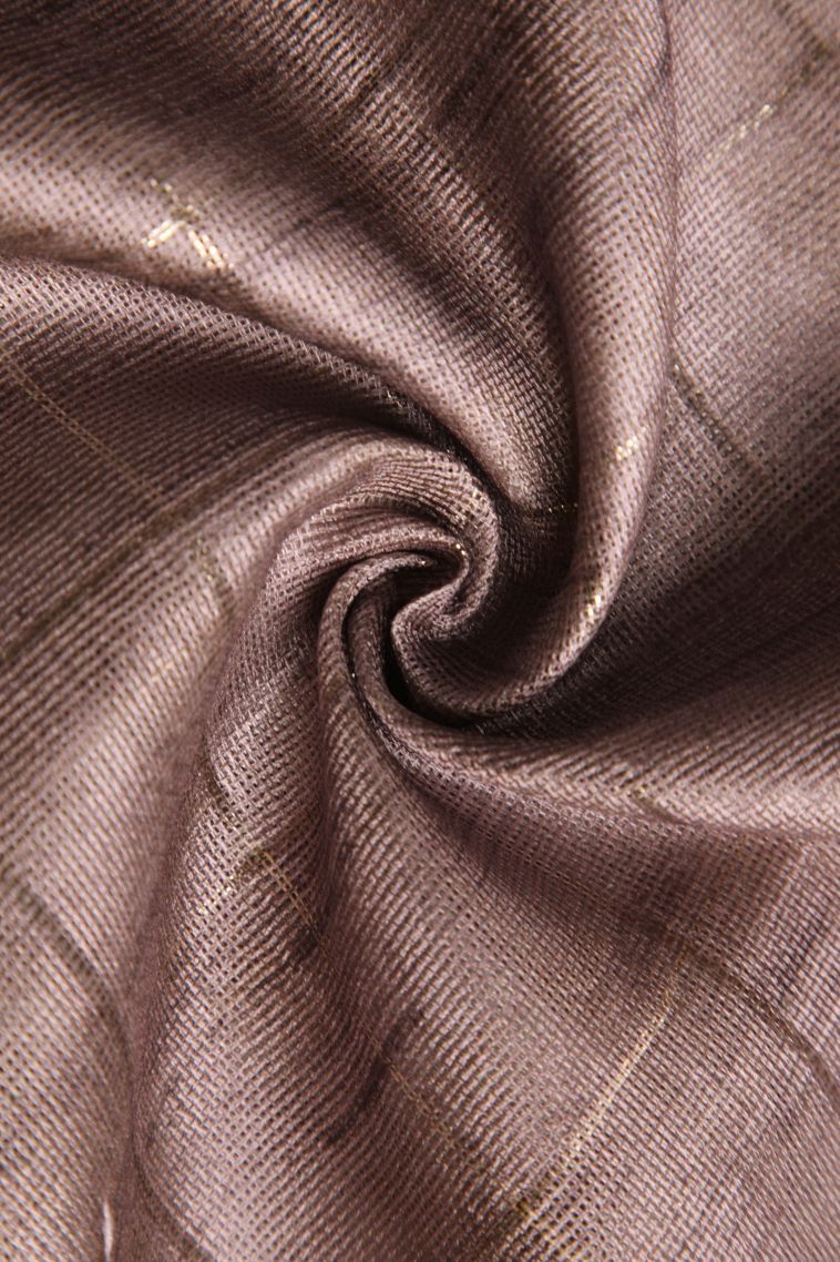 Mauve Purple Jute Sarees with Gold Zari Horizontal Model view 4