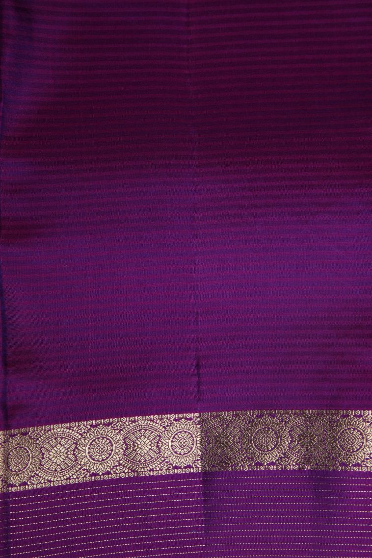 Admiral Blue Wedding Silk Sarees with Gold Zari Buttis (small Dots Or Motifs) view 3