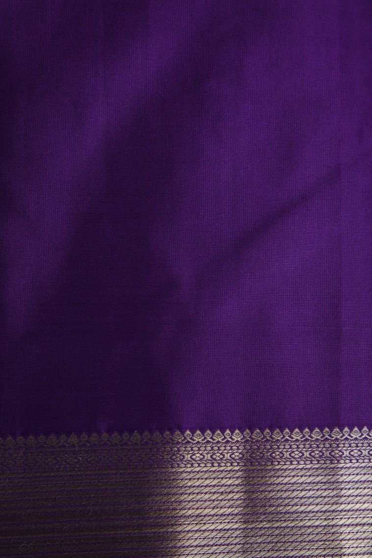 Mulberry Purple Apoorva Silk Sarees with Gold Zari Bandhani / Tie Dye view 3
