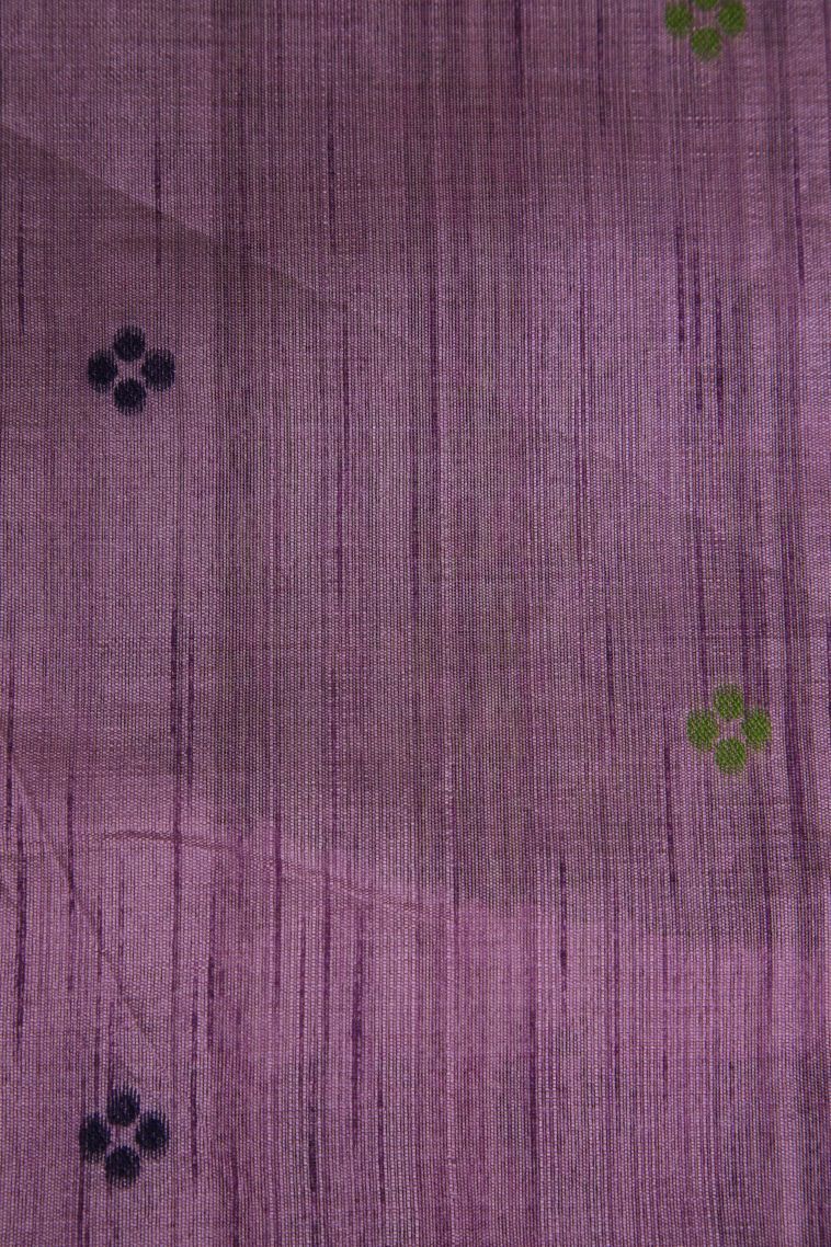 Iris Purple Tussar Saree with Without Zari Zari Floral Patterns view 3