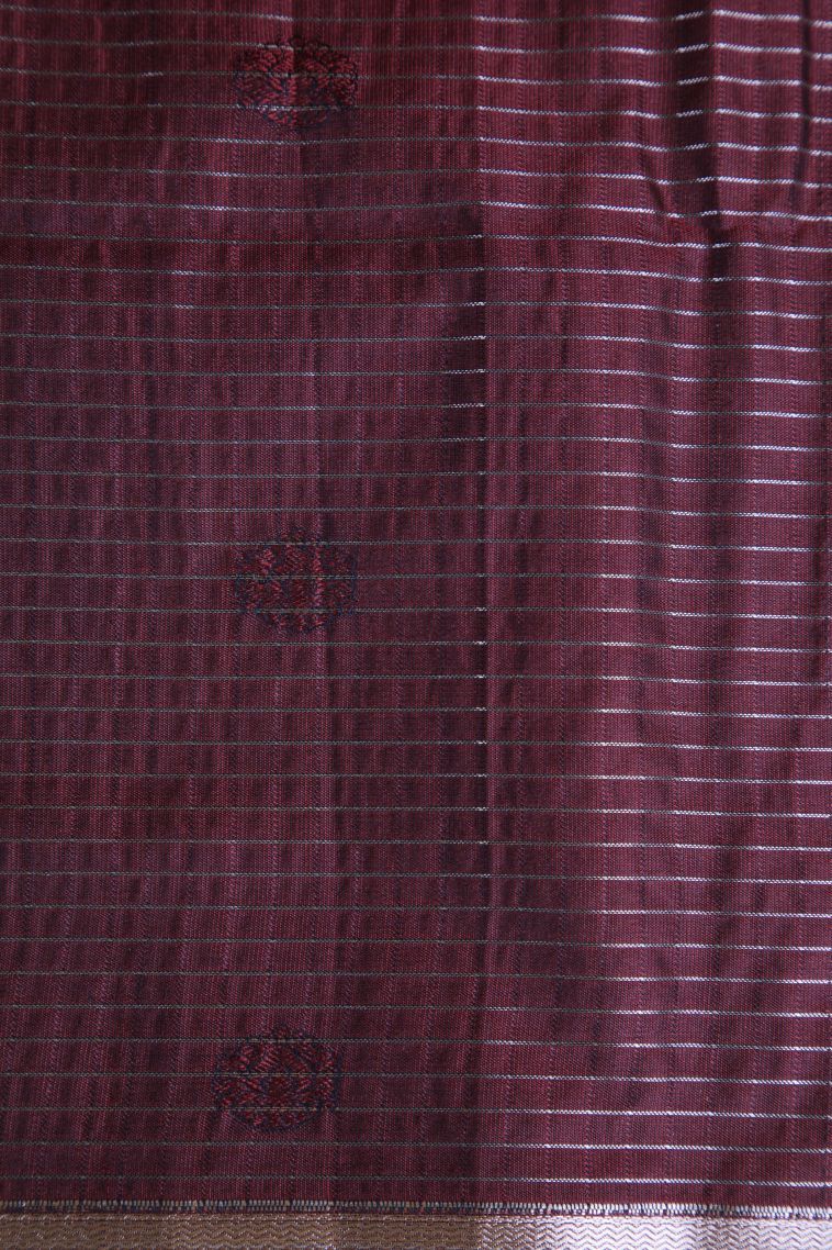 Seaweed Green Soft Silk Sarees with Gold Zari Buttis (small Dots Or Motifs) view 3